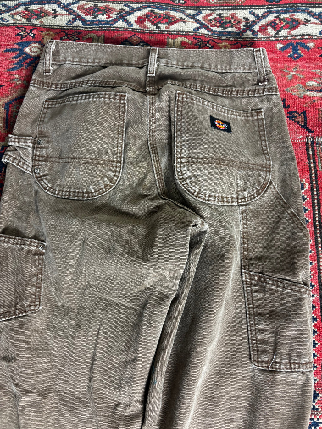 VINTAGE FADED BROWN DICKIES TROUSERS W/30
