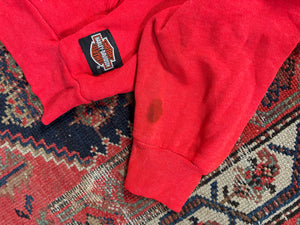 VINTAGE RED 1991 HARLEY ZIP UP HOODIE SIZE MEDIUM