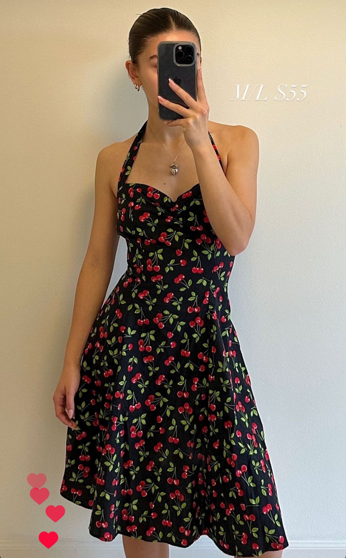 CHERRY DRESS SIZE/M-L