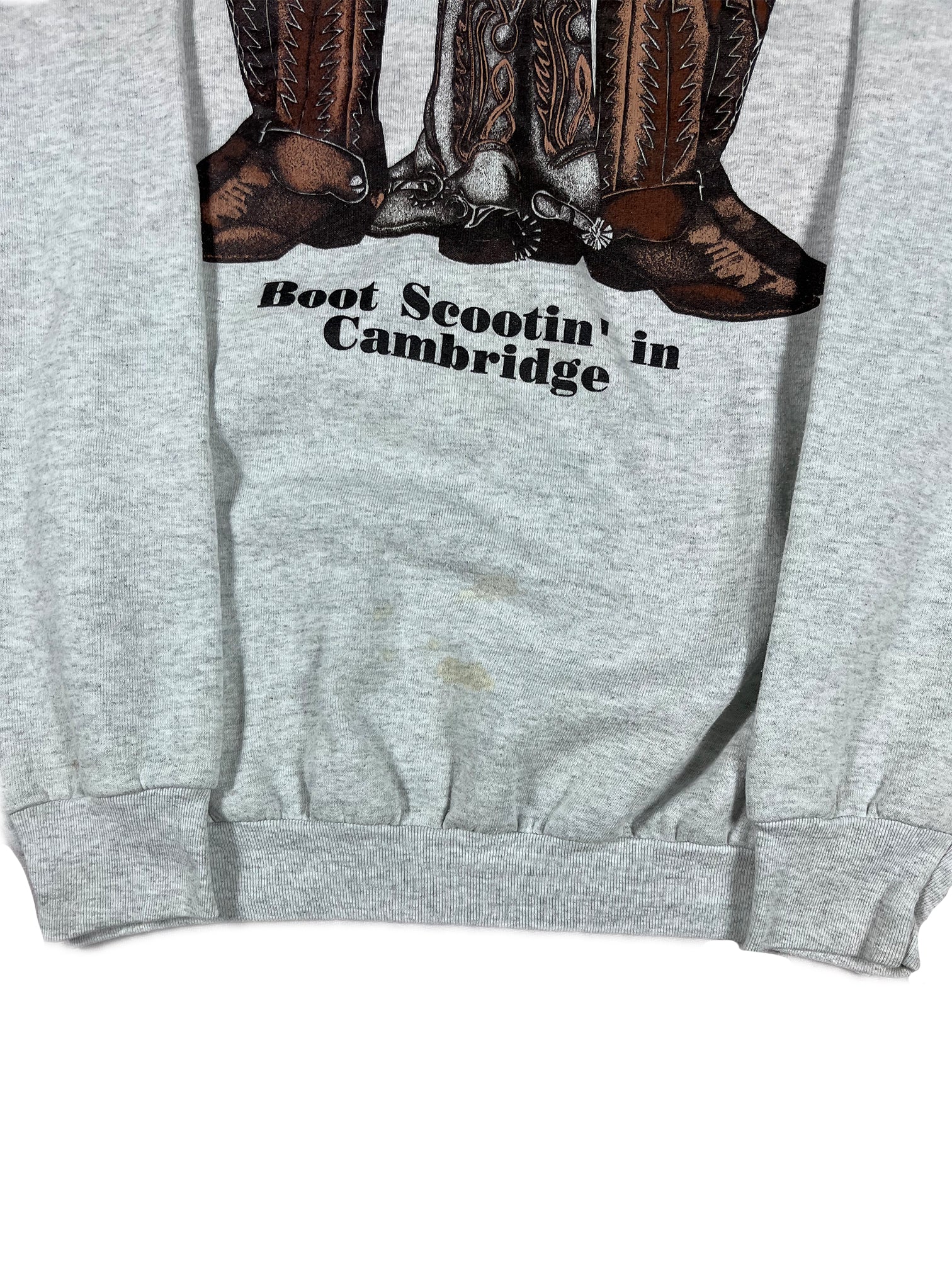 VINTAGE GRAY COWBOY BOOTS CREWNECK SIZE XL