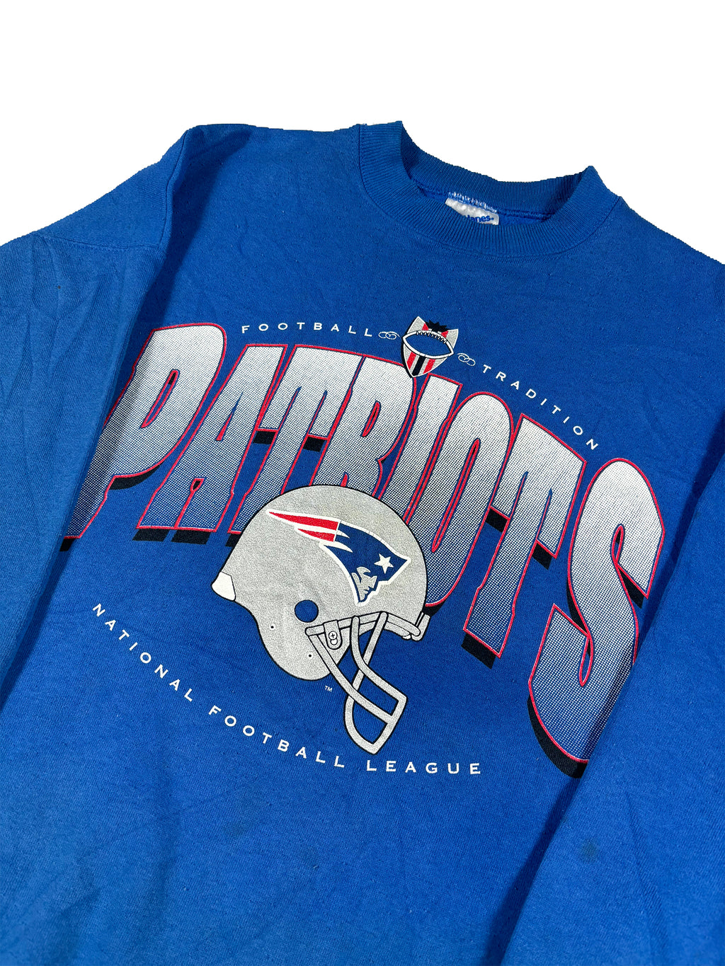 VINTAGE BLUE PATRIOTS CREWNECK SIZE XXL