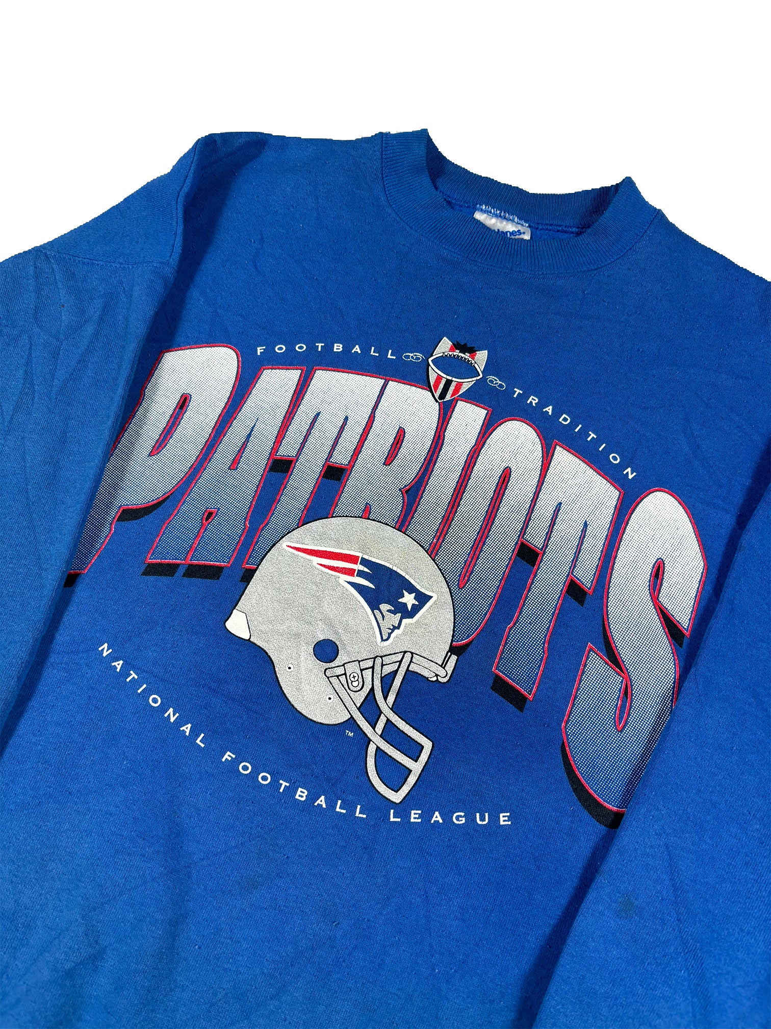 VINTAGE BLUE PATRIOTS CREWNECK SIZE XXL