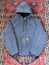 Load image into Gallery viewer, VINTAGE FADED GREY CARHARTT HOODED WORK JACKET SIZE XL