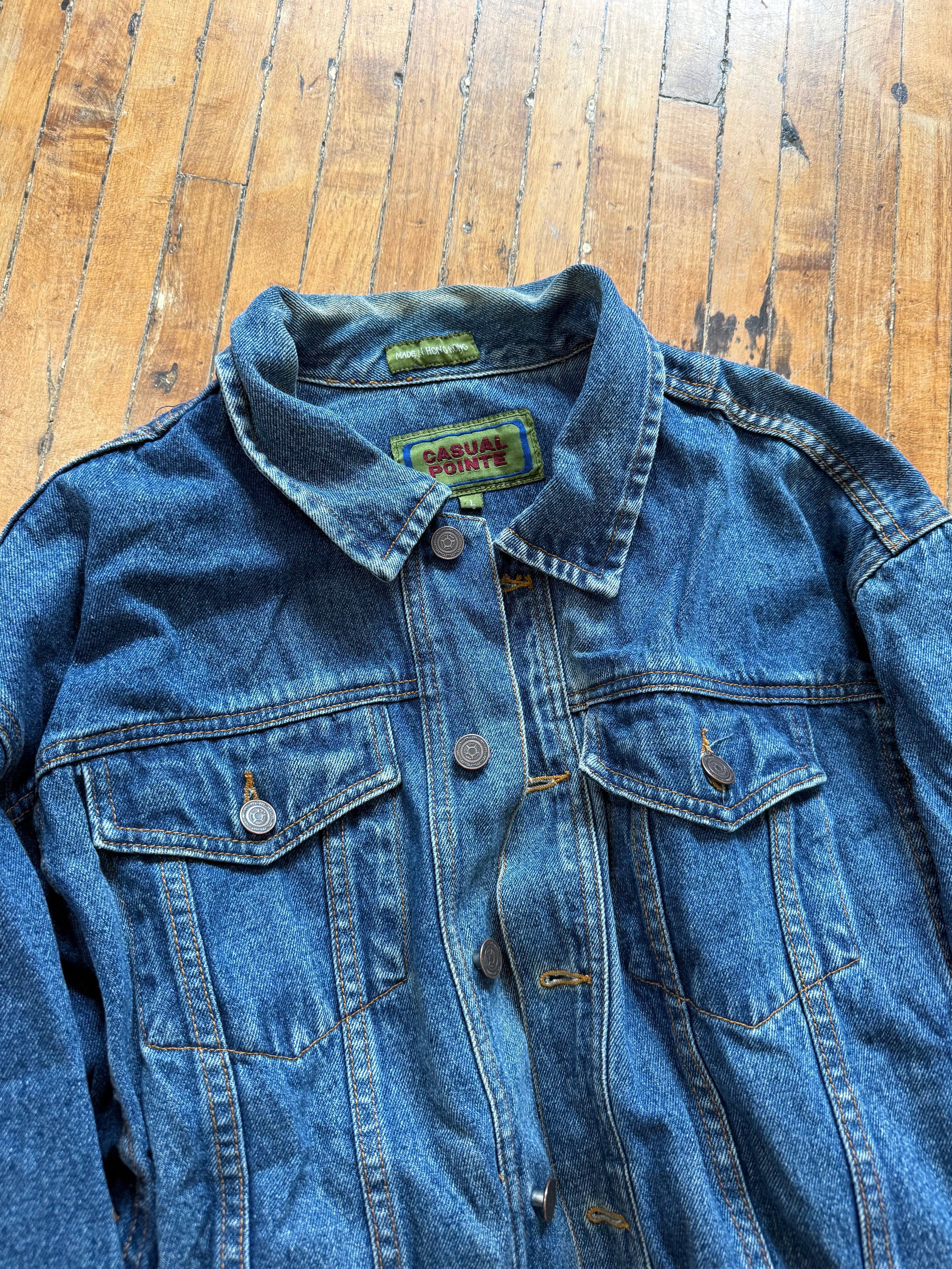 Vintage Casual Points Denim Jacket