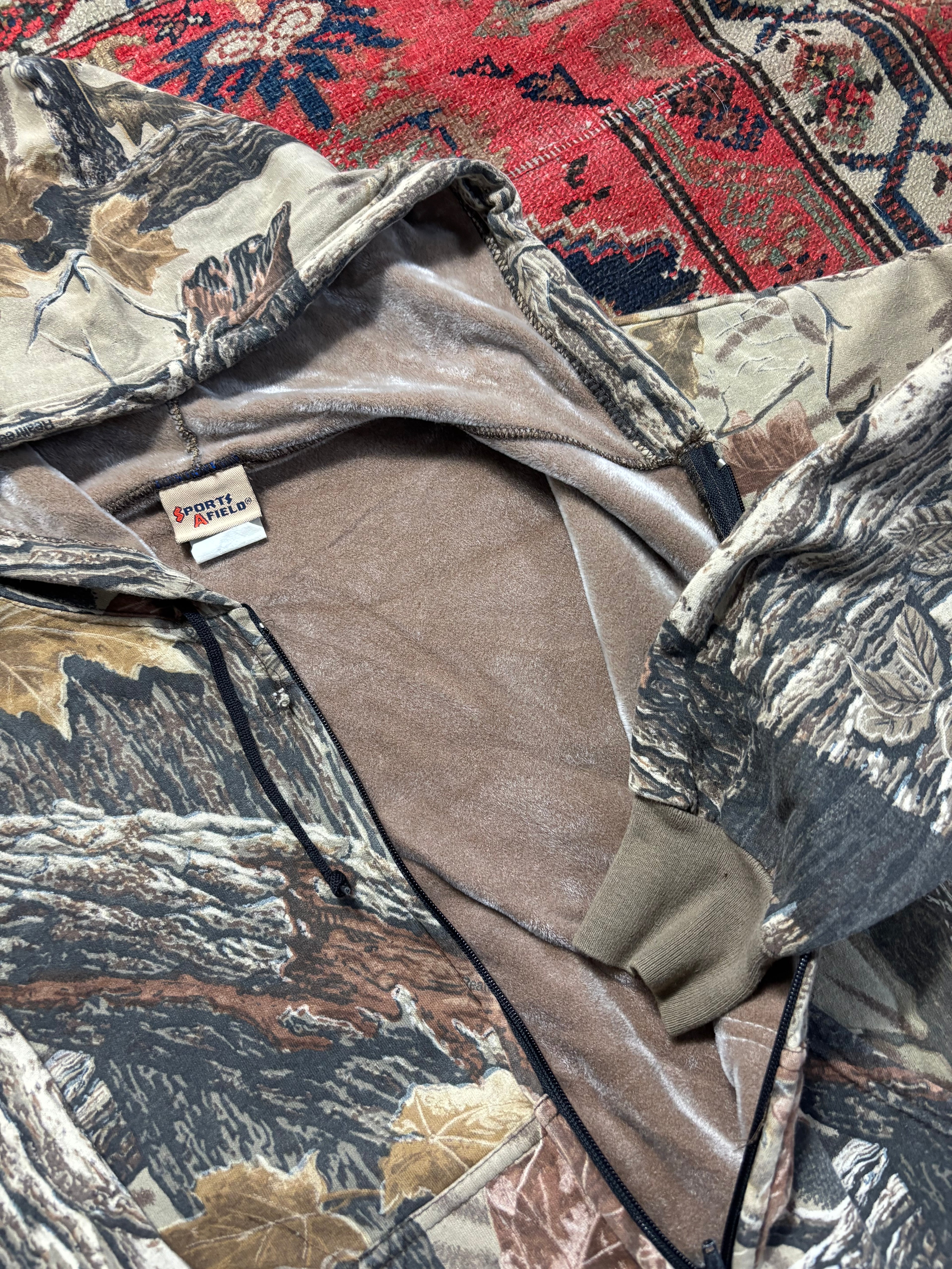 VINTAGE LINED REALTREE ZIP UP HOODIE SIZE LARGE
