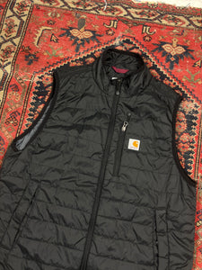 VINTAGE BLACK INSULATED CARHARTT VEST SIZE LARGE