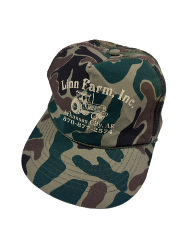 VINTAGE “Linn Farm” CAMO TRUCKER