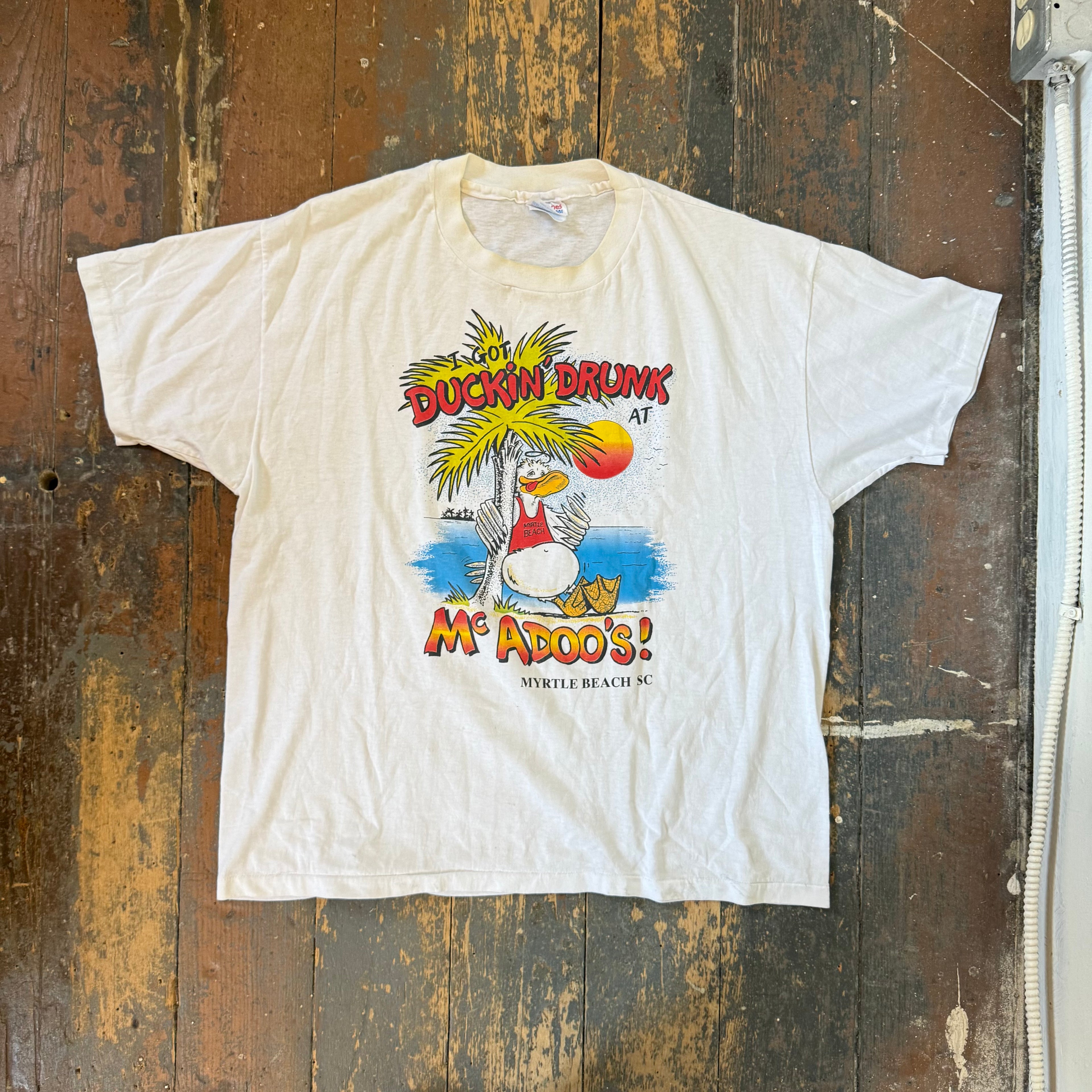 Vintage Drunk Duck T-Shirt - Size Large