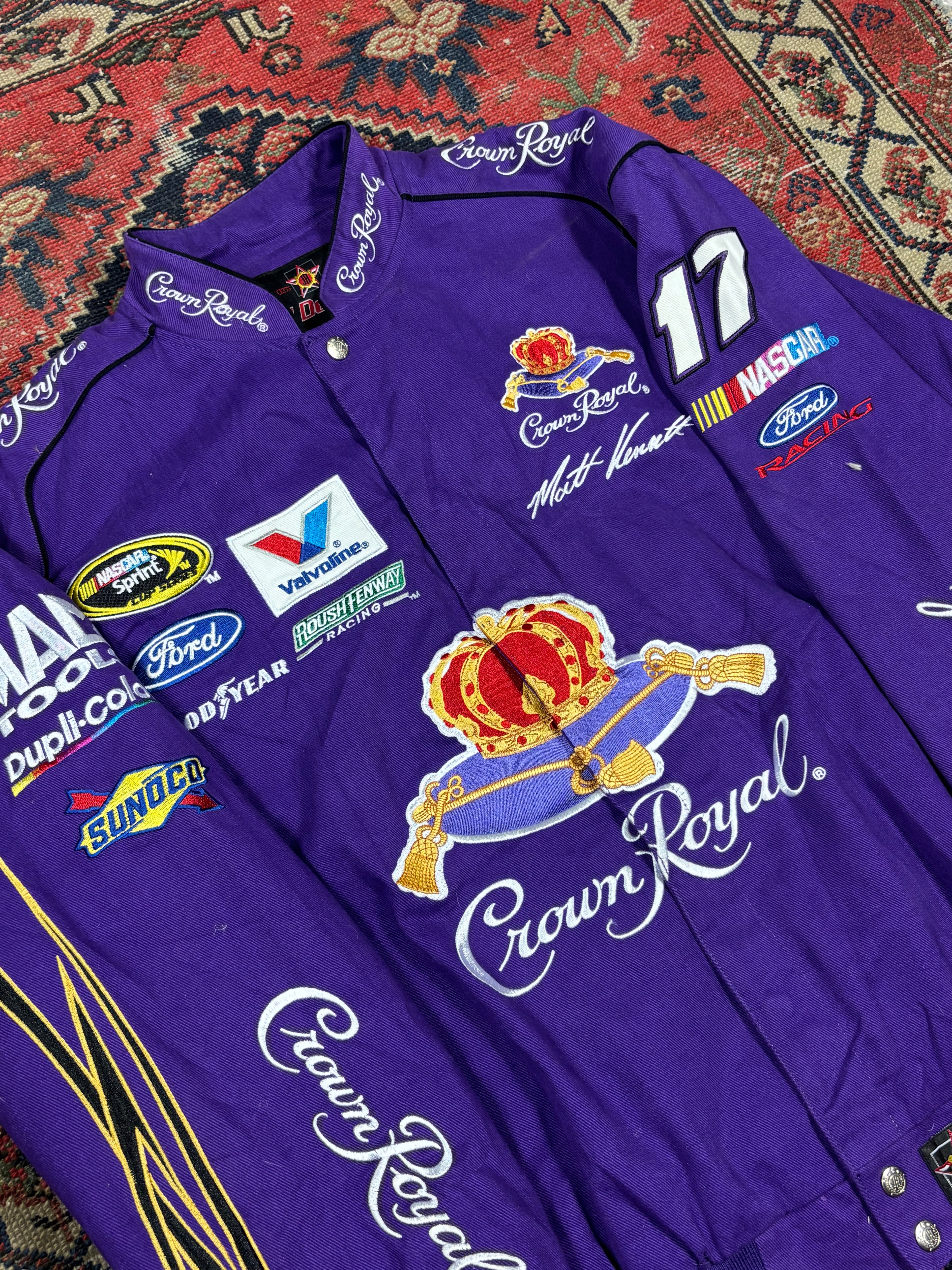 VINTAGE PURPLE CROWN ROYAL RACING JACKET SIZE XL
