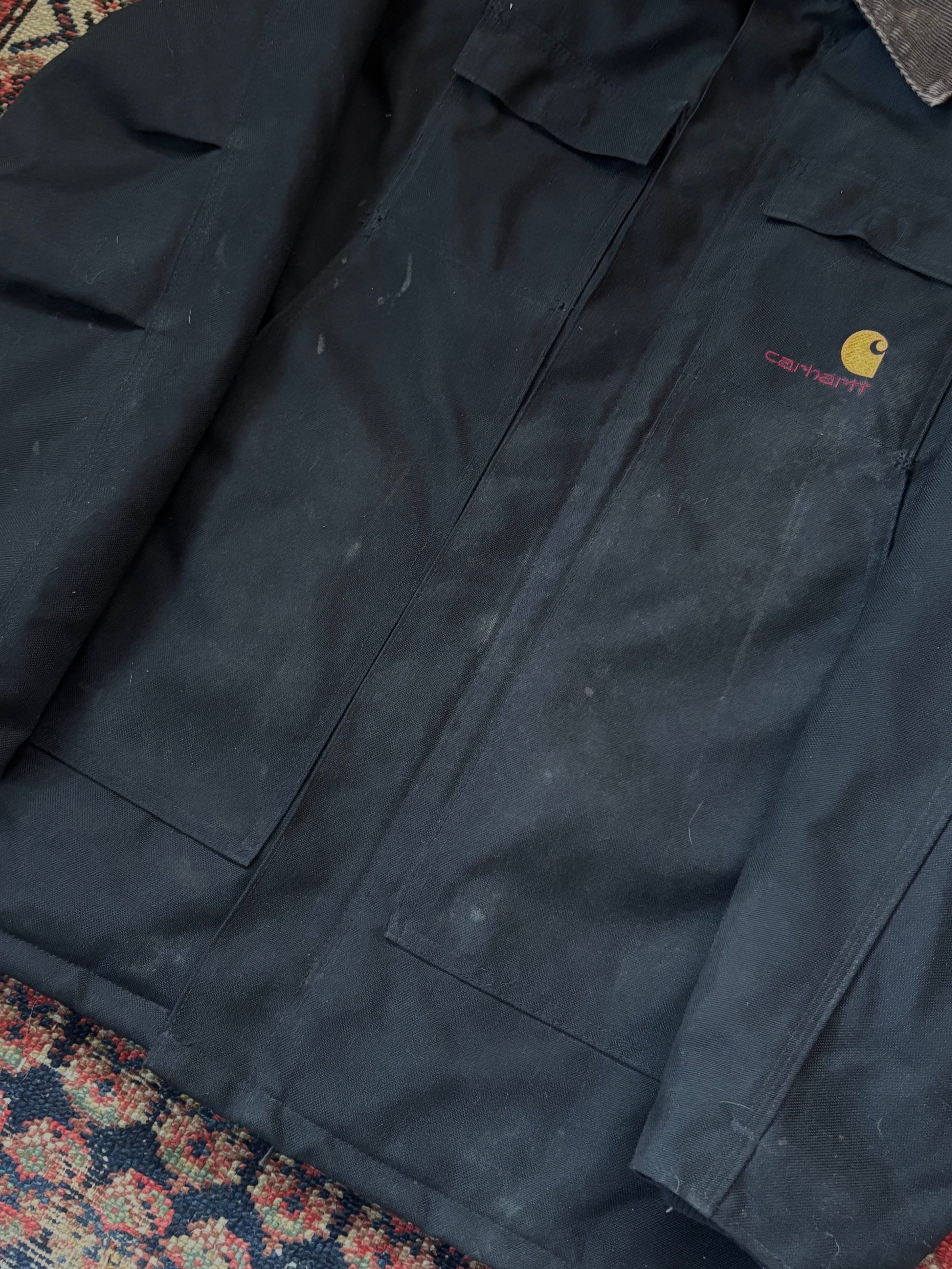 VINTAGE BLACK CARHARTT DETROIT STYLE CHORE XL
