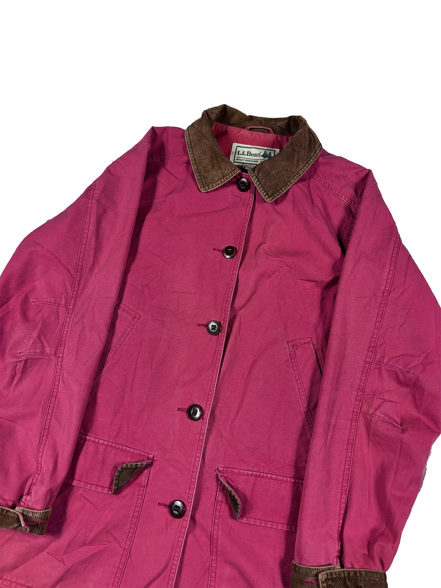 VINTAGE SALMON PINK LL BEAN CHORE JACKET SIZE MEDIUM