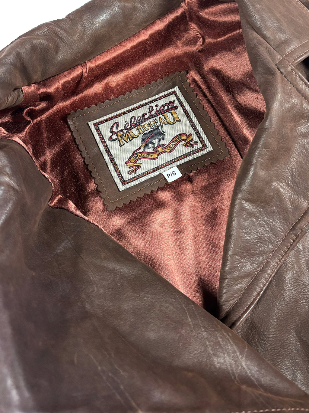 VINTAGE BROWN LEATHER BIKER JACKET SIZE SMALL