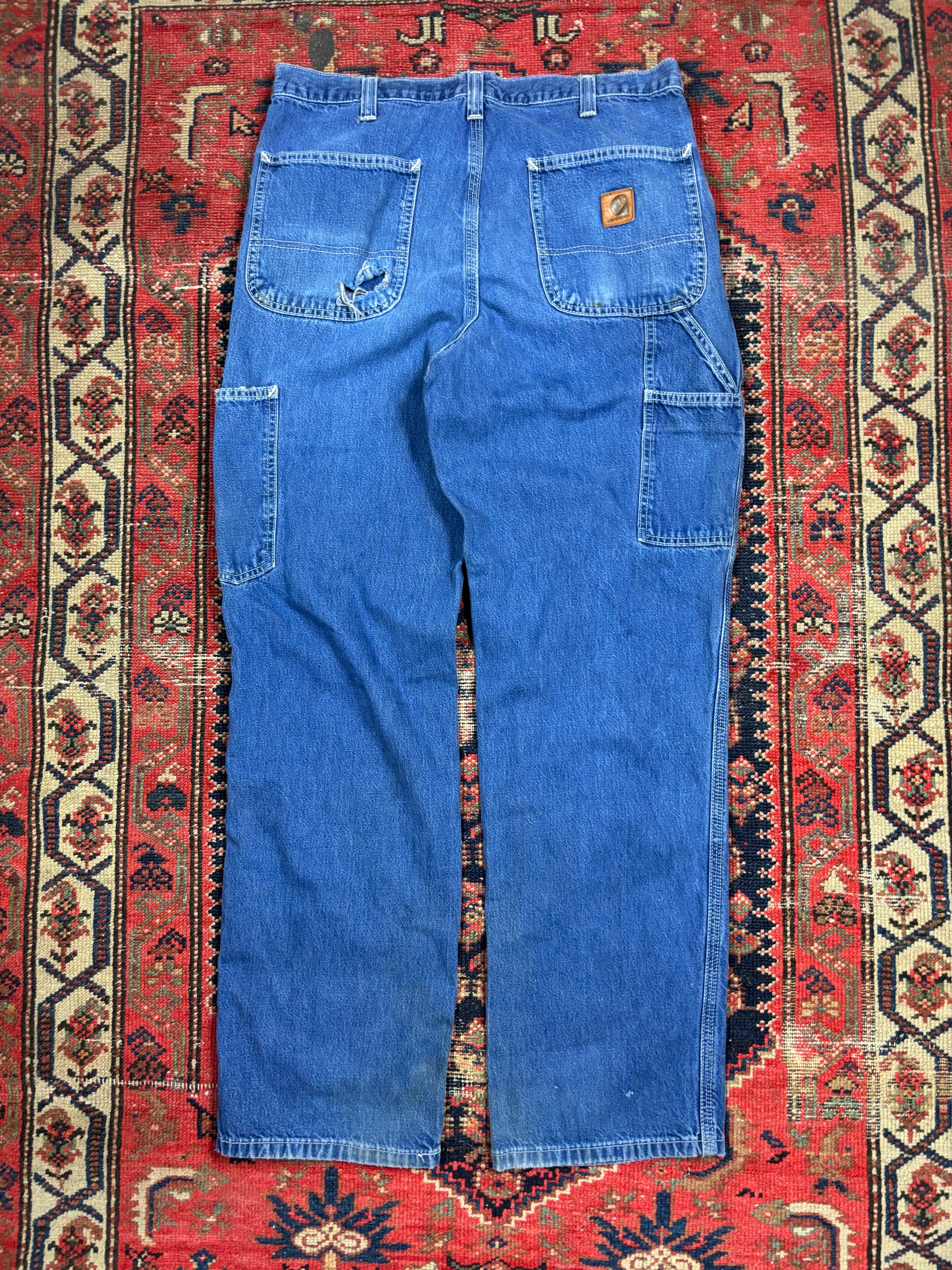 DARK WASH CARHARTT CARPENTER PANTS W/32