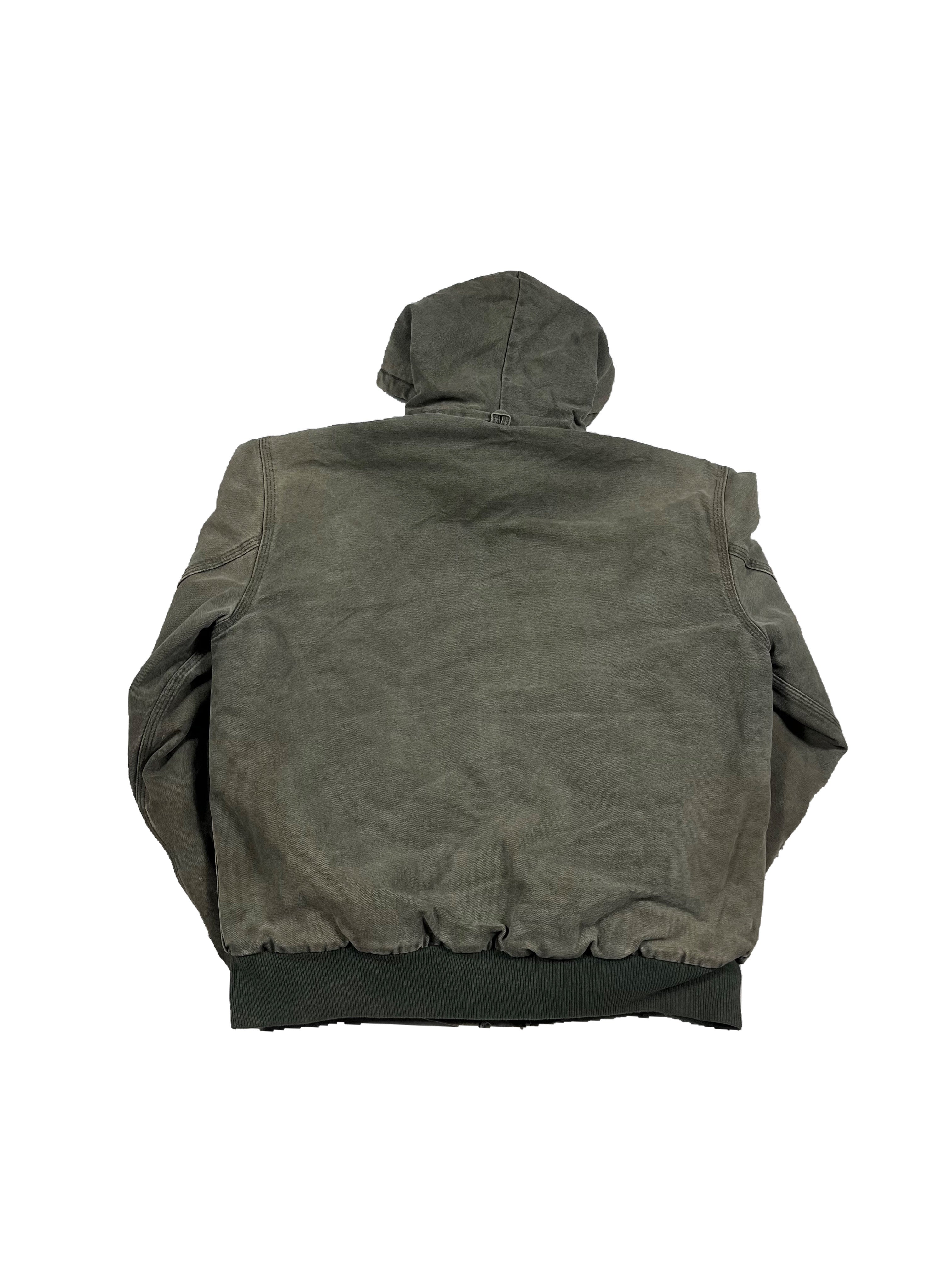 VINTAGE FADED GREEN CARHARTT WORK JACKET SIZE MEDIUM