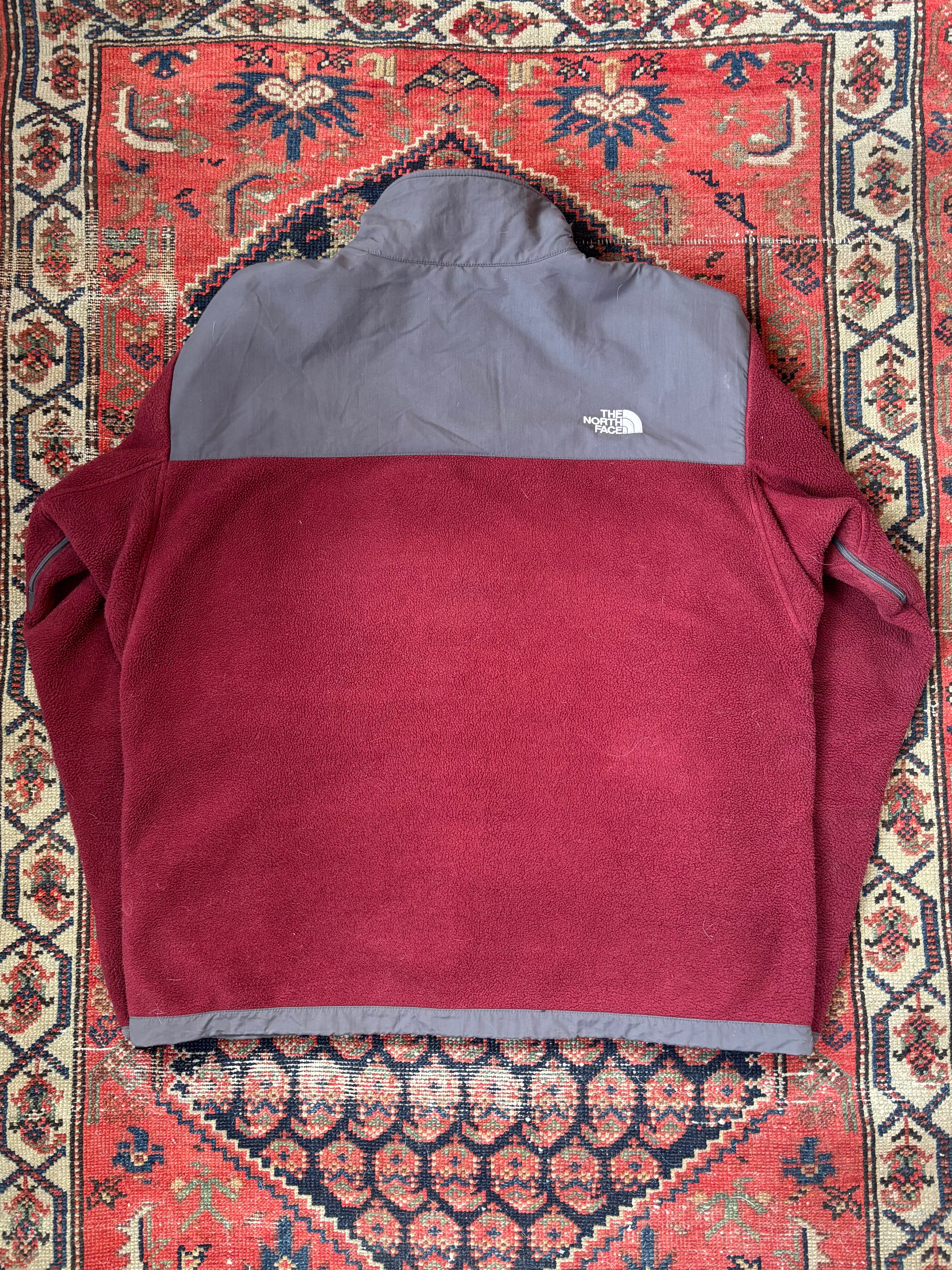 VINTAGE GREY AND RED THE NORTH FACE DENALI FLEECE SIZE XL