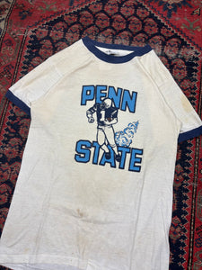 VINTAGE PENN STATE FOOTBALL RINGER TEE SIZE SMALL