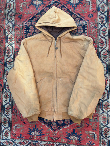 VINTAGE LIGHT BROWN ‘ZERO-ZONE’ WALLS ZIP-UP WORK JACKET SIZE XL