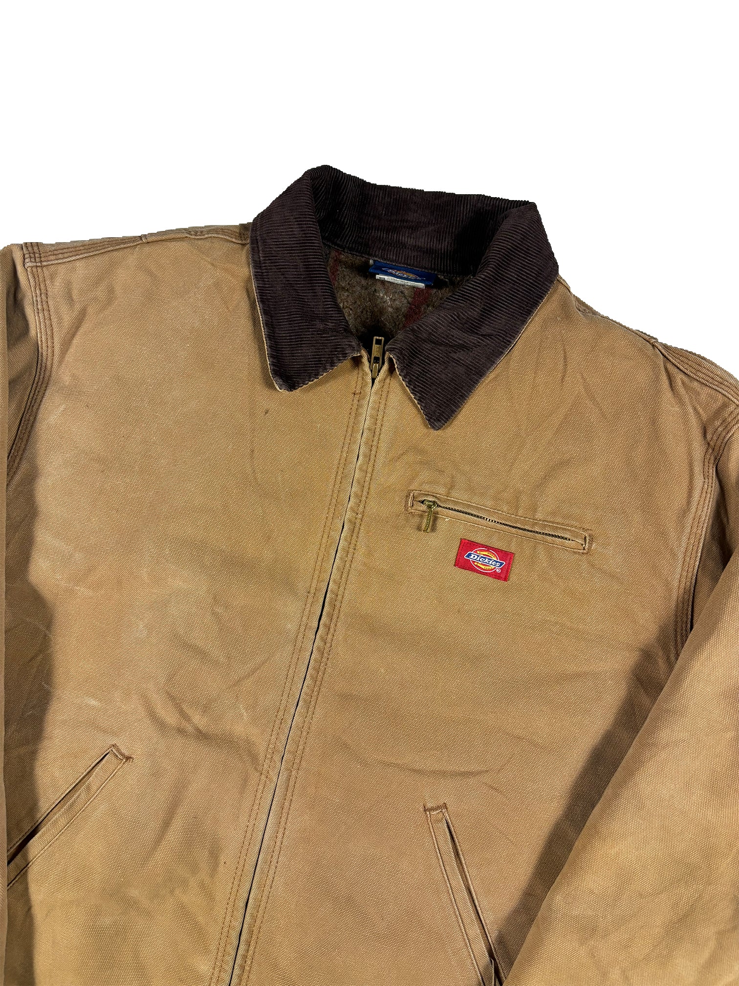 VINTAGE BEIGE DICKIES DETROIT WORK JACKET SIZE LARGE