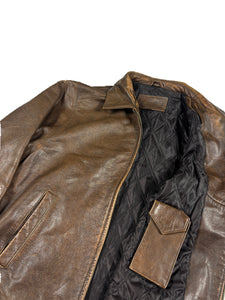 VINTAGE FADED ST JOHNS BAY LEATHER JACKET SIZE MEDIUM
