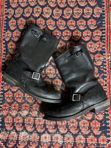 VINTAGE BLACK LEATHER BIKER BOOTS SIZE 10.5