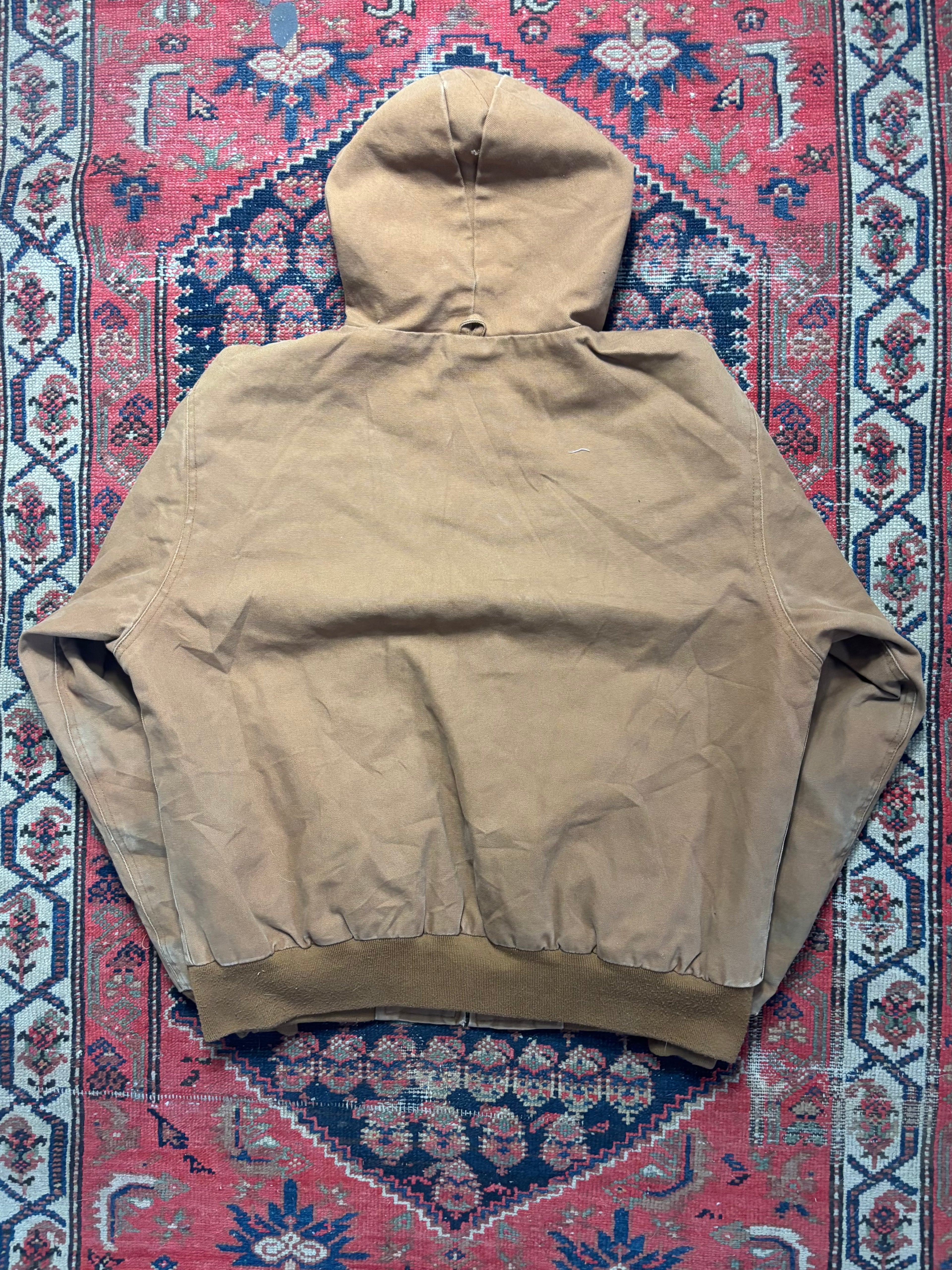 VINTAGE DARK BEIGE DEBALK HOODED WORK JACKET SIZE LARGE