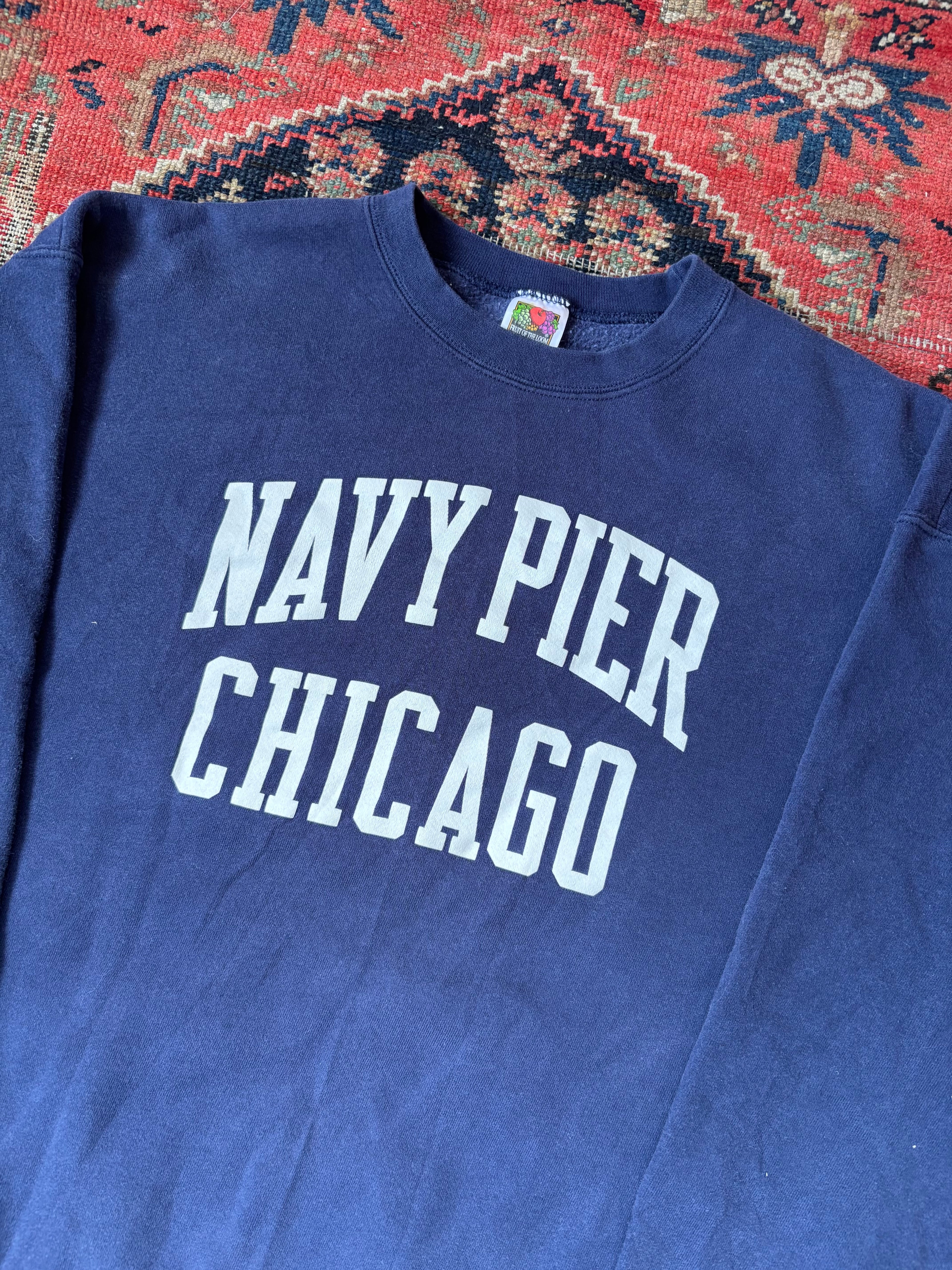 VINTAGE NAVY PIER CHICAGO CREWNECK SIZE XL