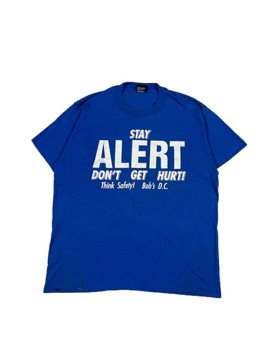 VINTAGE BLUE “STAY ALERT” TEE SIZE XL