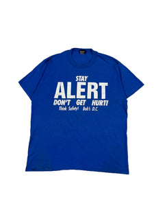 VINTAGE BLUE “STAY ALERT” TEE SIZE XL