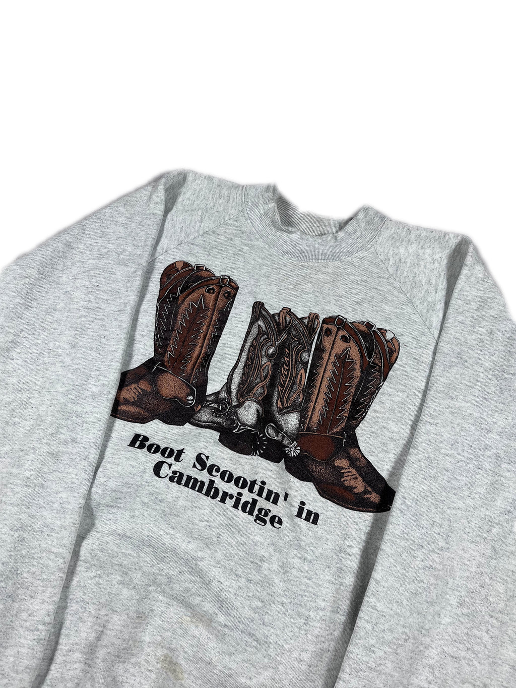 VINTAGE GRAY COWBOY BOOTS CREWNECK SIZE XL