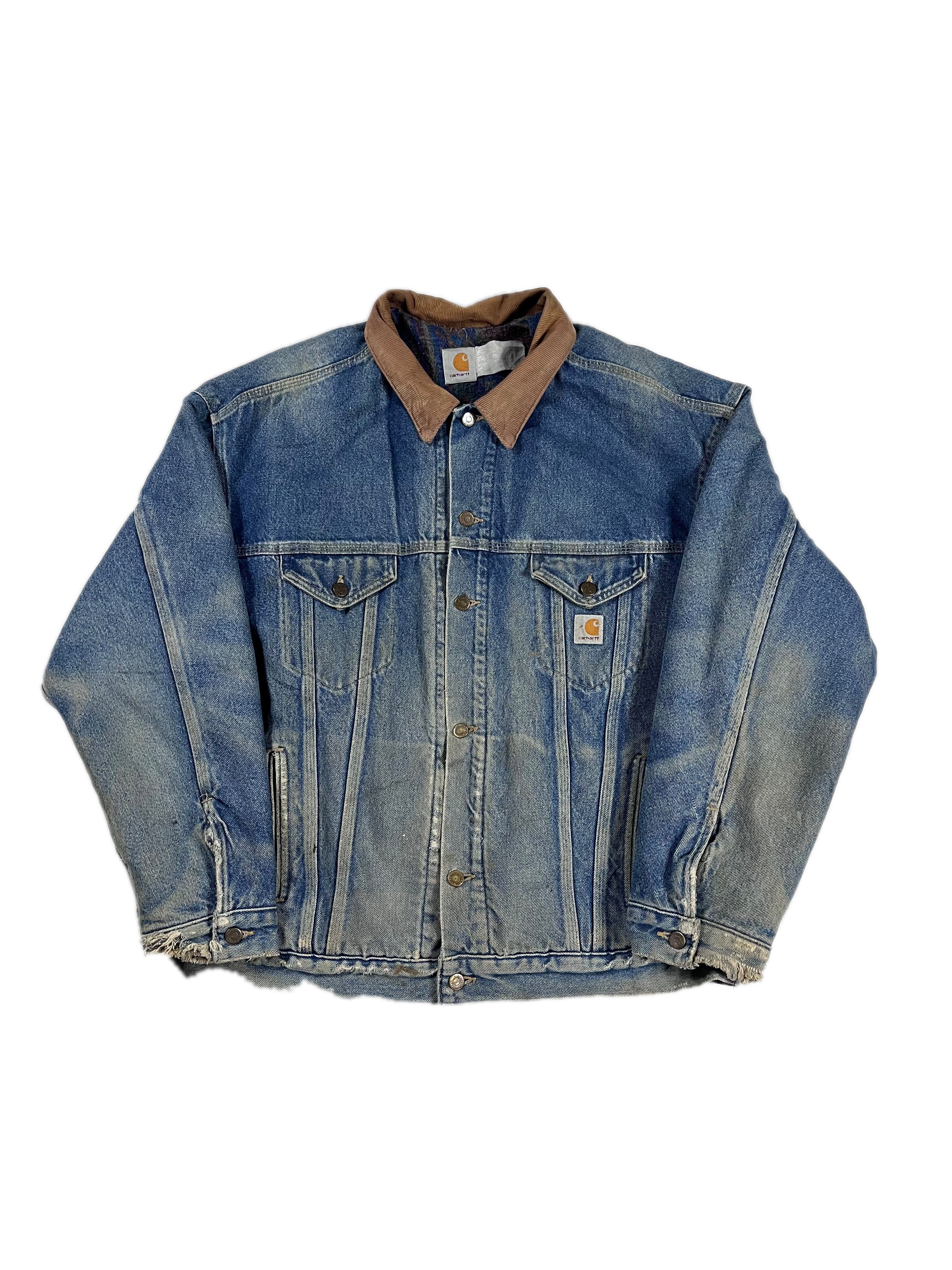 VINTAGE CARHARTT JEAN JACKET SIZE X-LARGE
