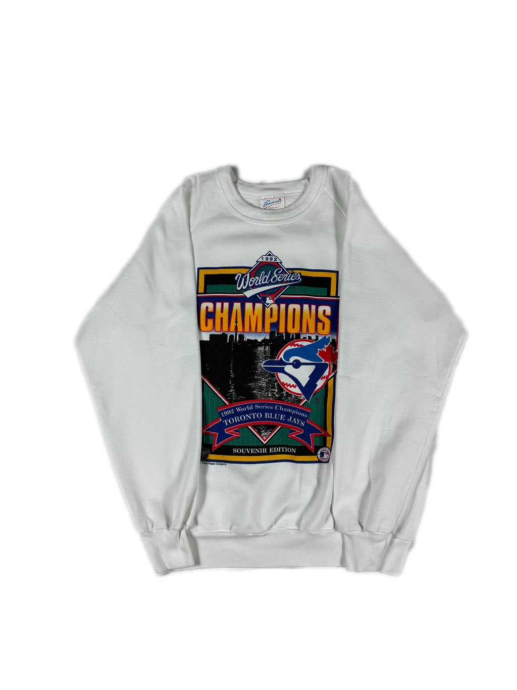VINTAGE WHITE BLUE JAYS 1992 CHAMPS CREWNECK SIZE LARGE
