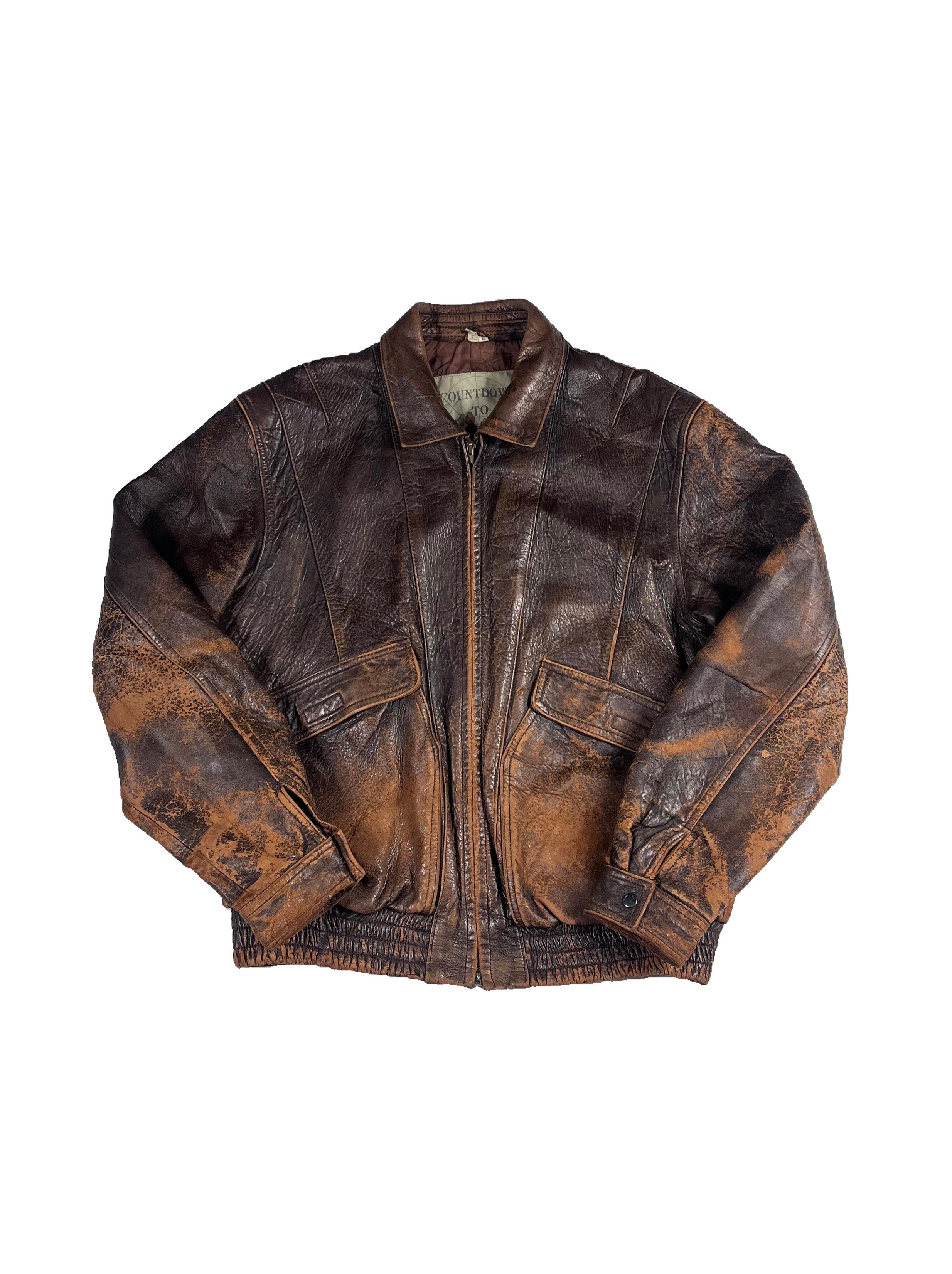VINTAGE OPERATION LEATHER BOMBER SIZE LARGE
