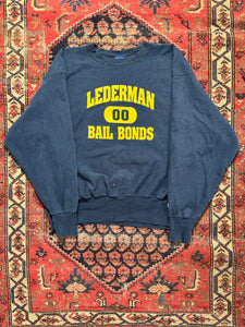 VINTAGE REVERSE WEAVE NAVY BAIL BONDS CREWNECK SIZE LARGE