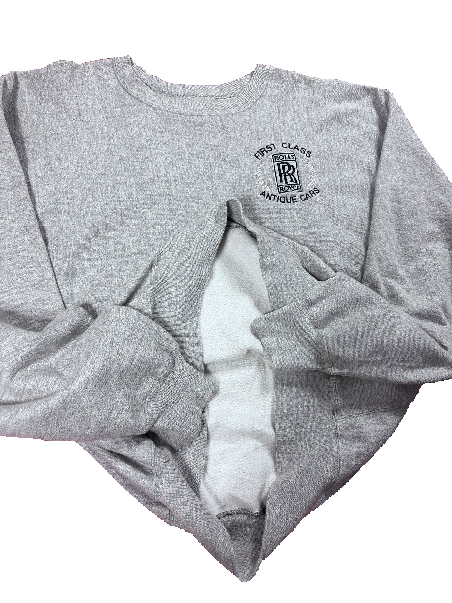 VINTAGE GREY ROLLS ROYCE REVERSE WEAVE CREWNECK SIZE XXL