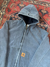 Load image into Gallery viewer, VINTAGE FADED GREY CARHARTT HOODED WORK JACKET SIZE XL