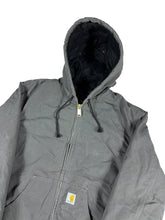 Load image into Gallery viewer, GREY CARHARTT HOODED WORK JACKET SIZE MEDIUM