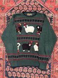 VINTAGE DARK GREEN WOOLRICH SHEEP KNIT SIZE SMALL