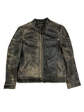 LEATHER BIKER JACKET SIZE/M