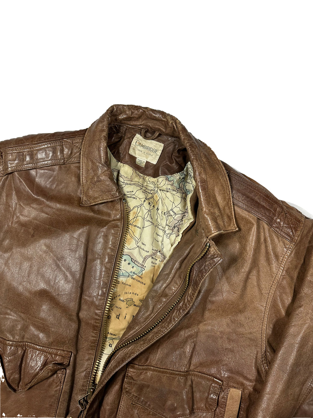 VINTAGE LEATHER BOMBER JACKET SIZE SMALL