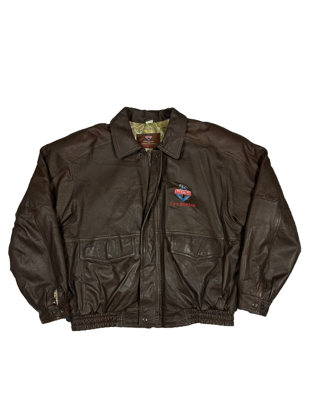 VINTAGE LEATHER BOMBER JACKET SIZE LARGE