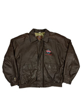 Load image into Gallery viewer, VINTAGE LEATHER BOMBER JACKET SIZE LARGE