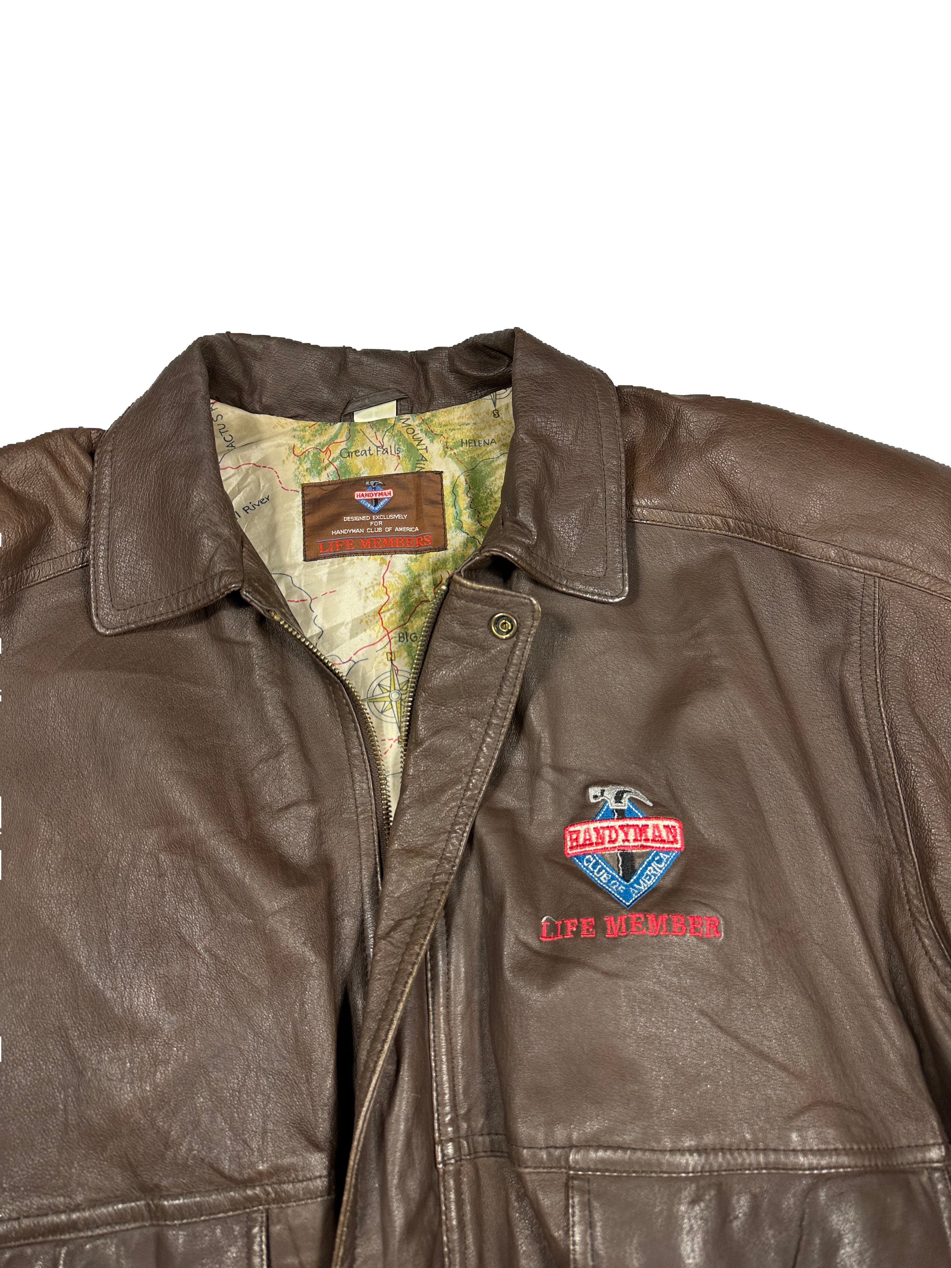 VINTAGE LEATHER BOMBER JACKET SIZE LARGE