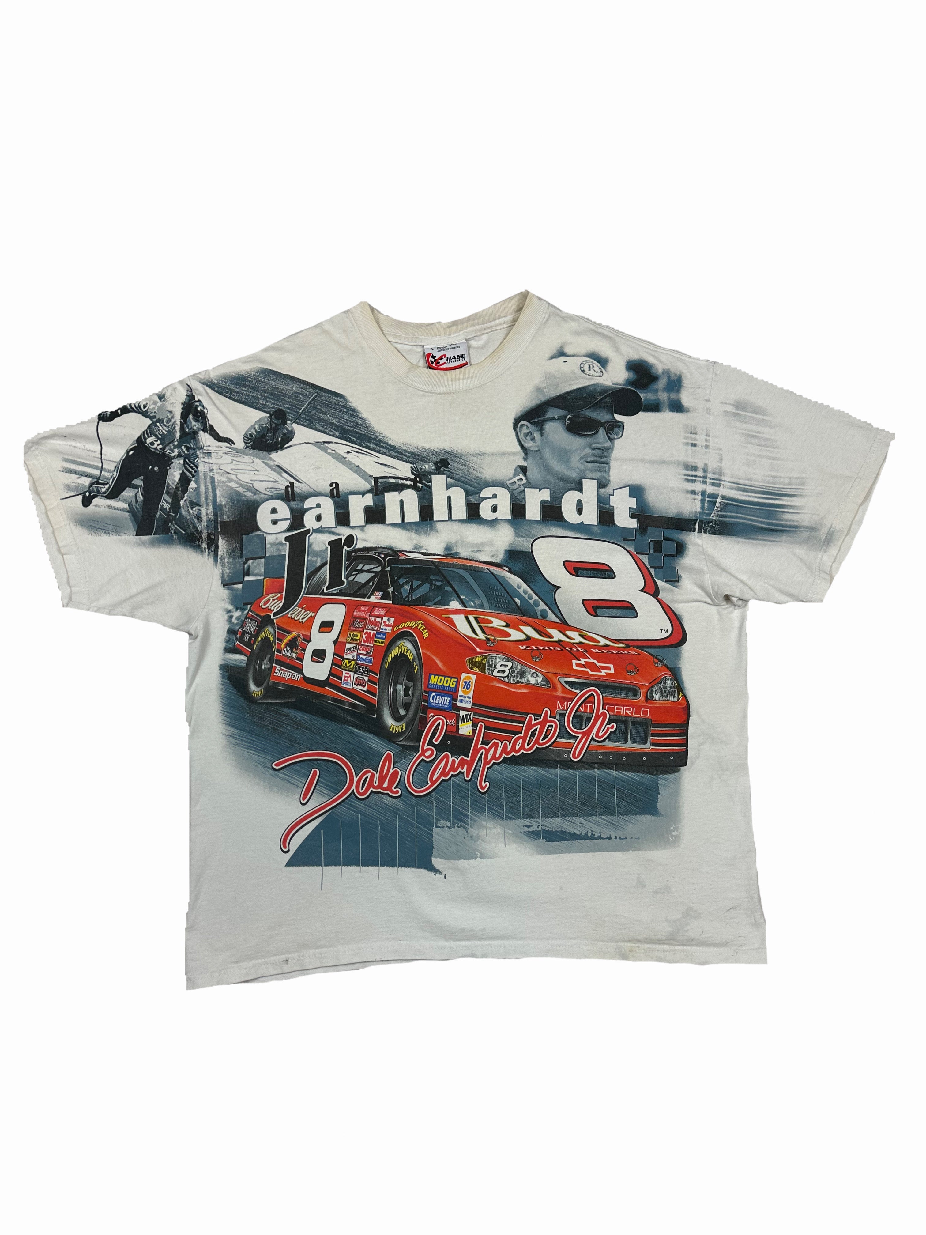 VINTAGE ALL OVER PRINT NASCAR T SHIRT SIZE LARGE