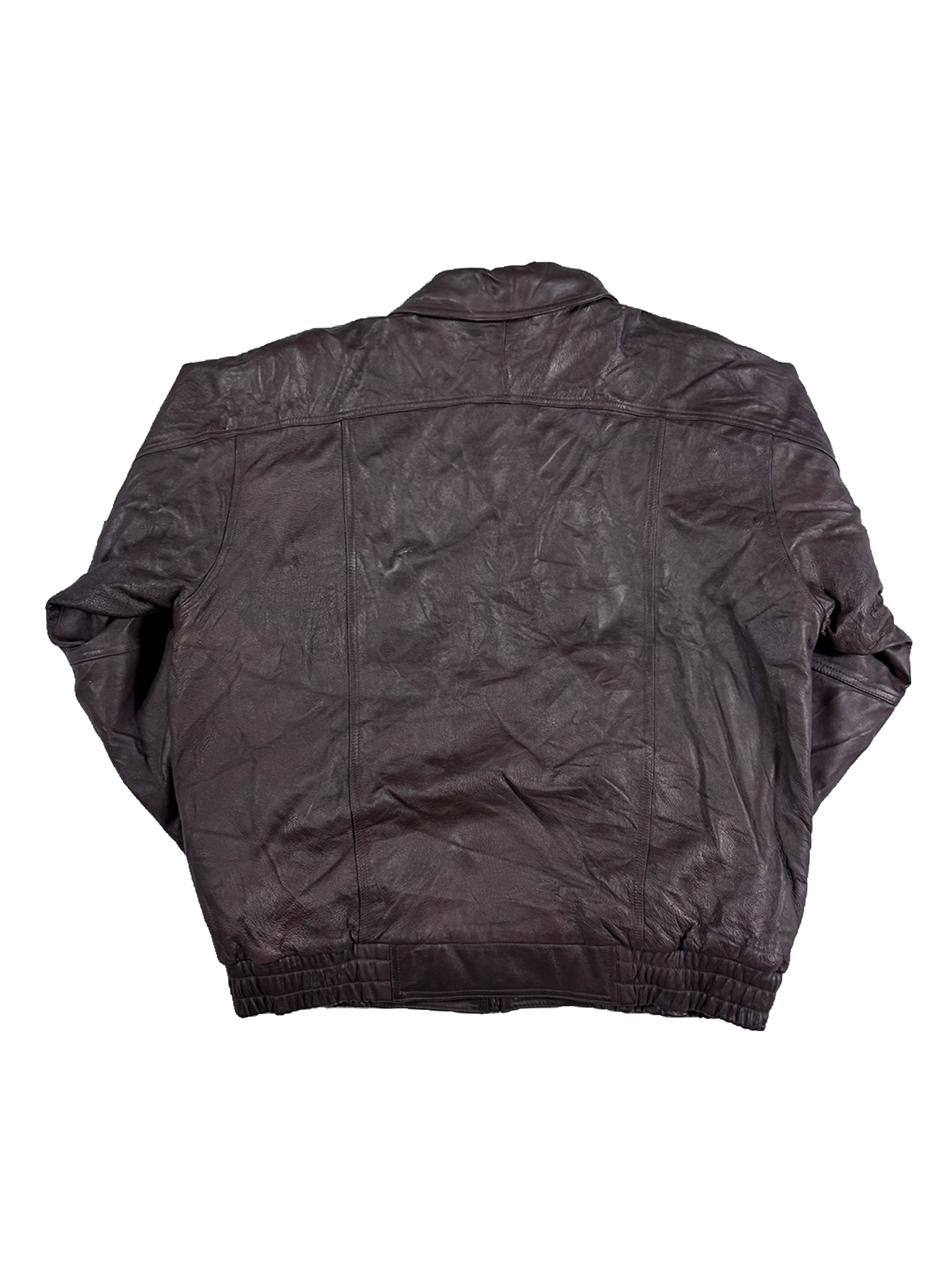 VINTAGE BROWN LEATHER BOMBER JACKET SIZE LARGE