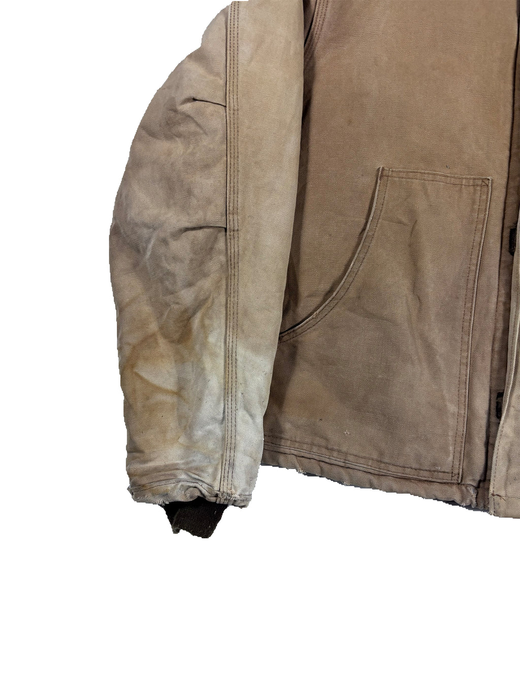 VINTAGE FADED BEIGE CARHARTT INSULATED DETROIT JACKET SIZE LARGE