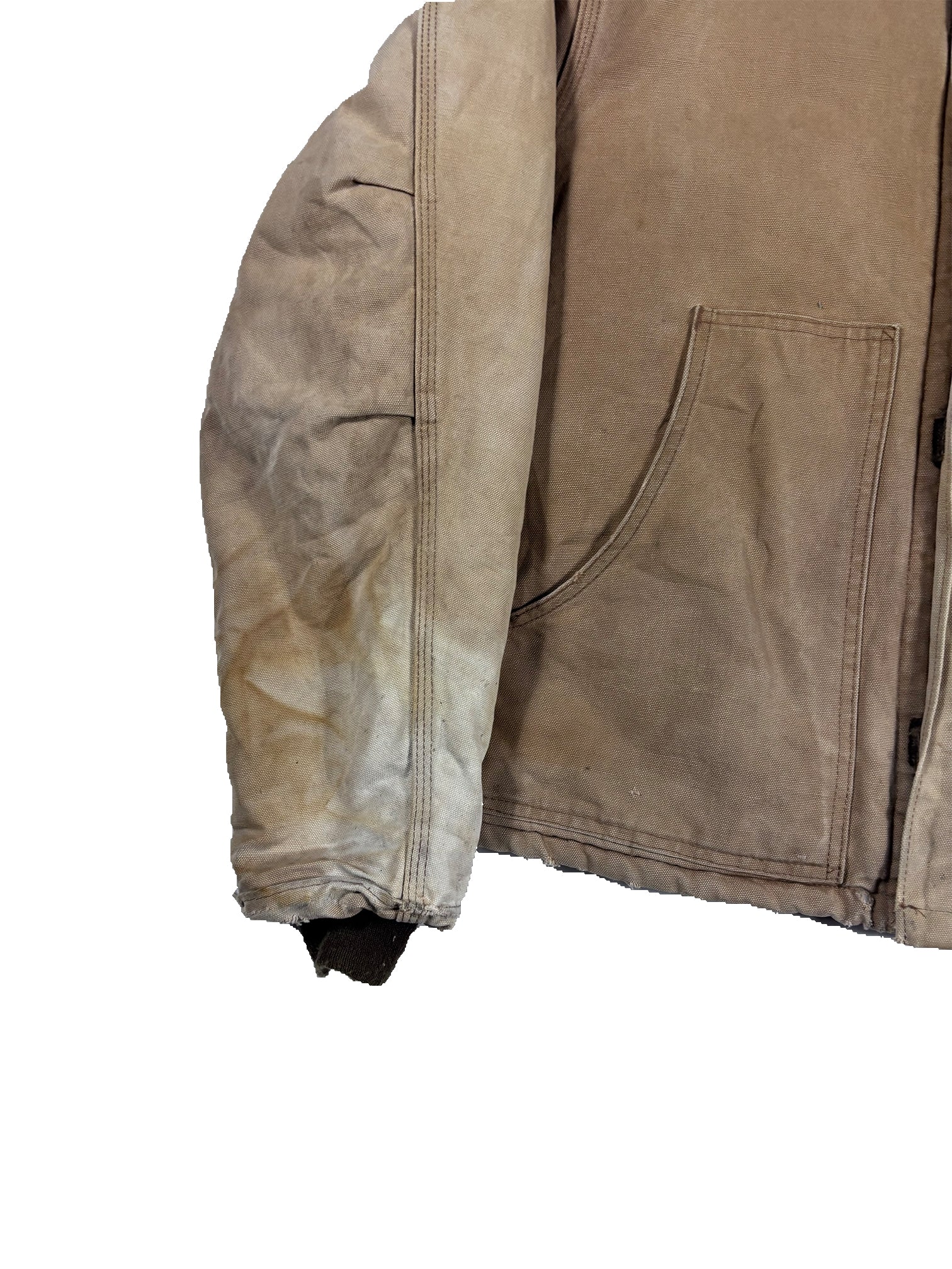 VINTAGE FADED BEIGE CARHARTT INSULATED DETROIT JACKET SIZE LARGE