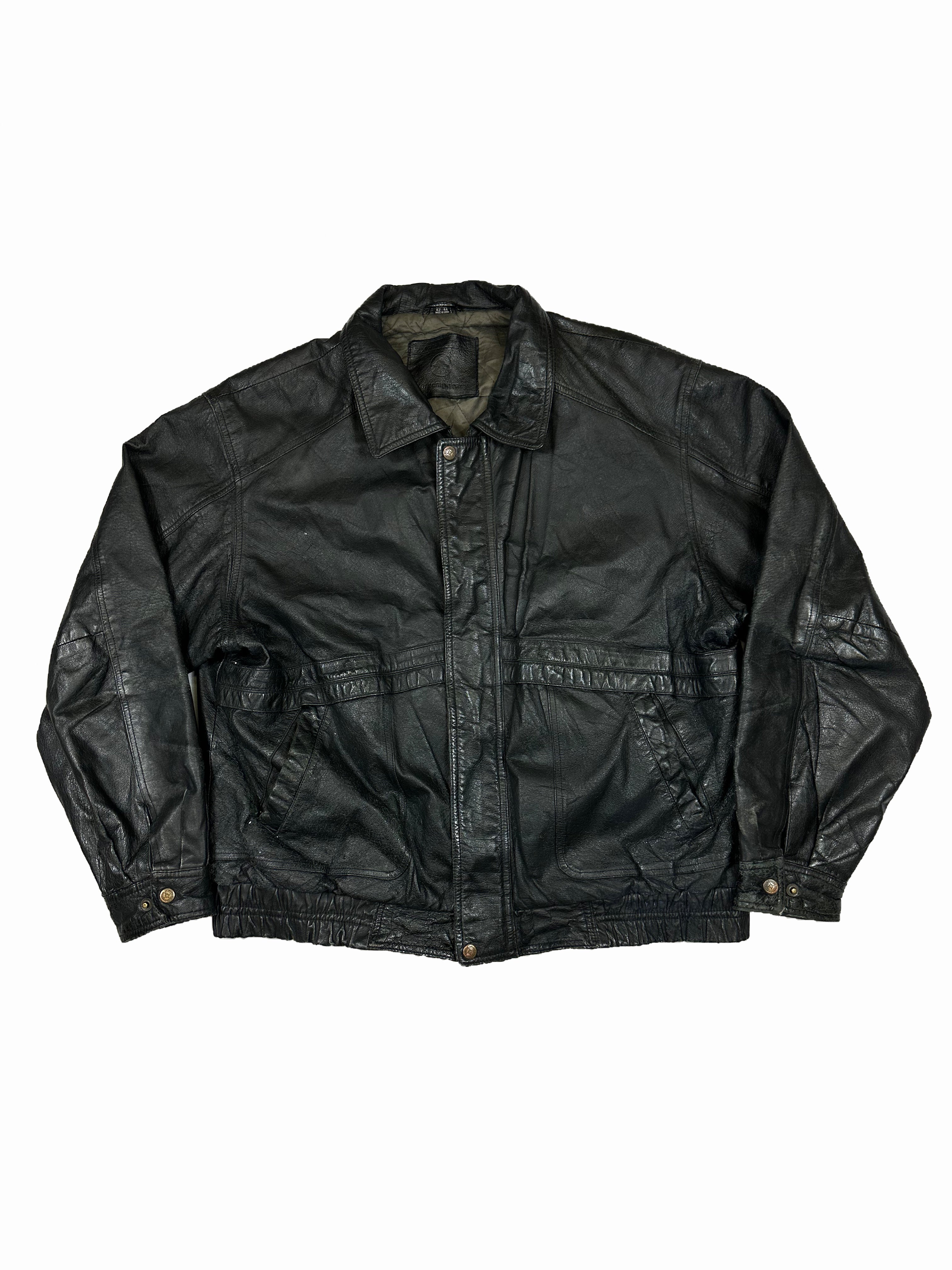 VINTAGE LEATHER BOMBER JACKET SIZE MEDIUM