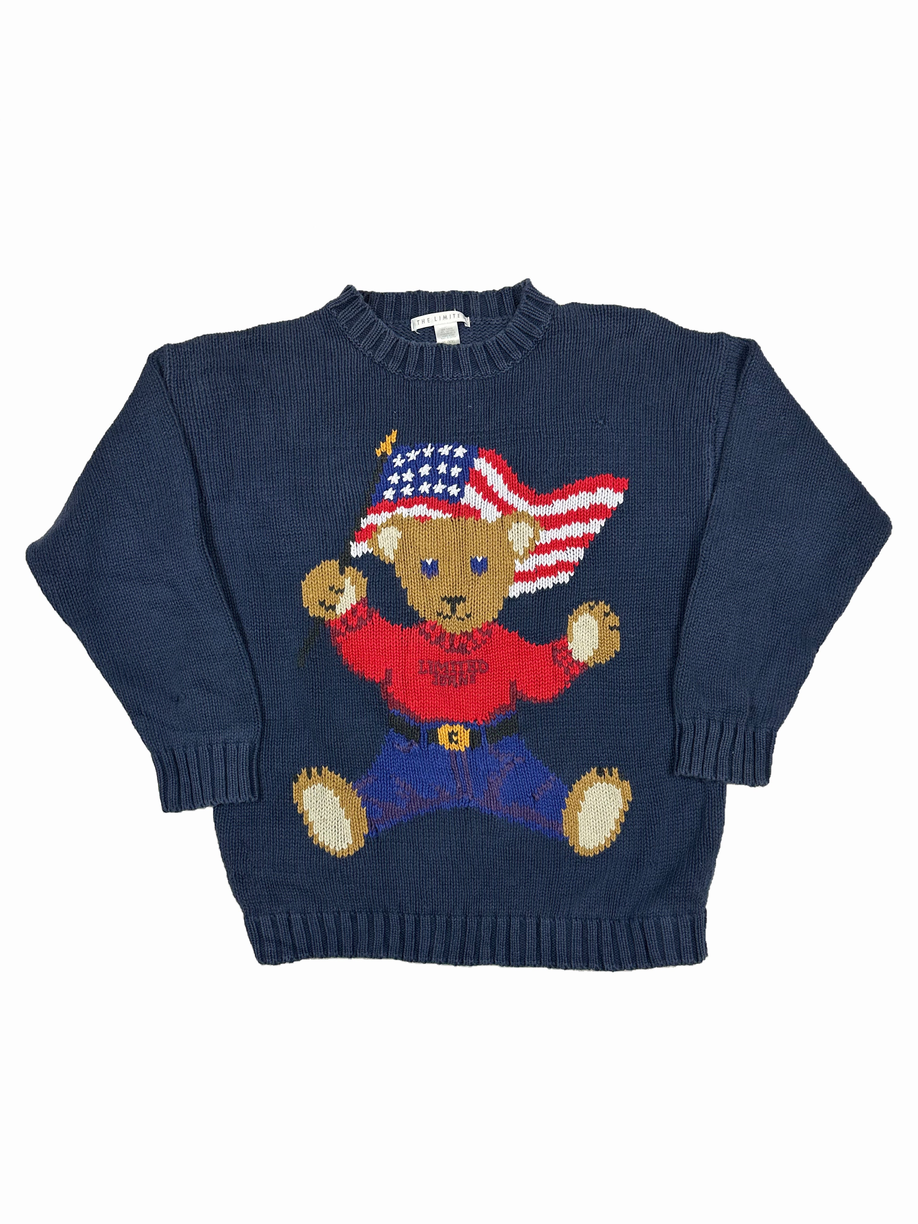 VINTAGE TEDDY BEAR KNIT SIZE MEDIUM