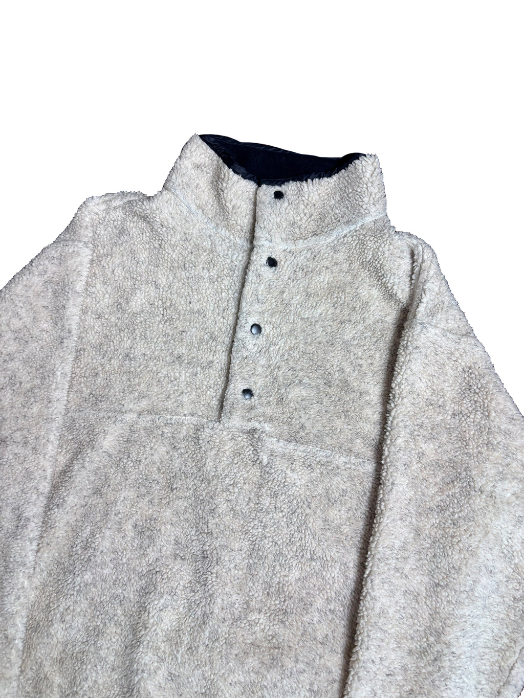 VINTAGE “O.U.T” WHITE BUTTON UP FLEECE SIZE MEDIUM