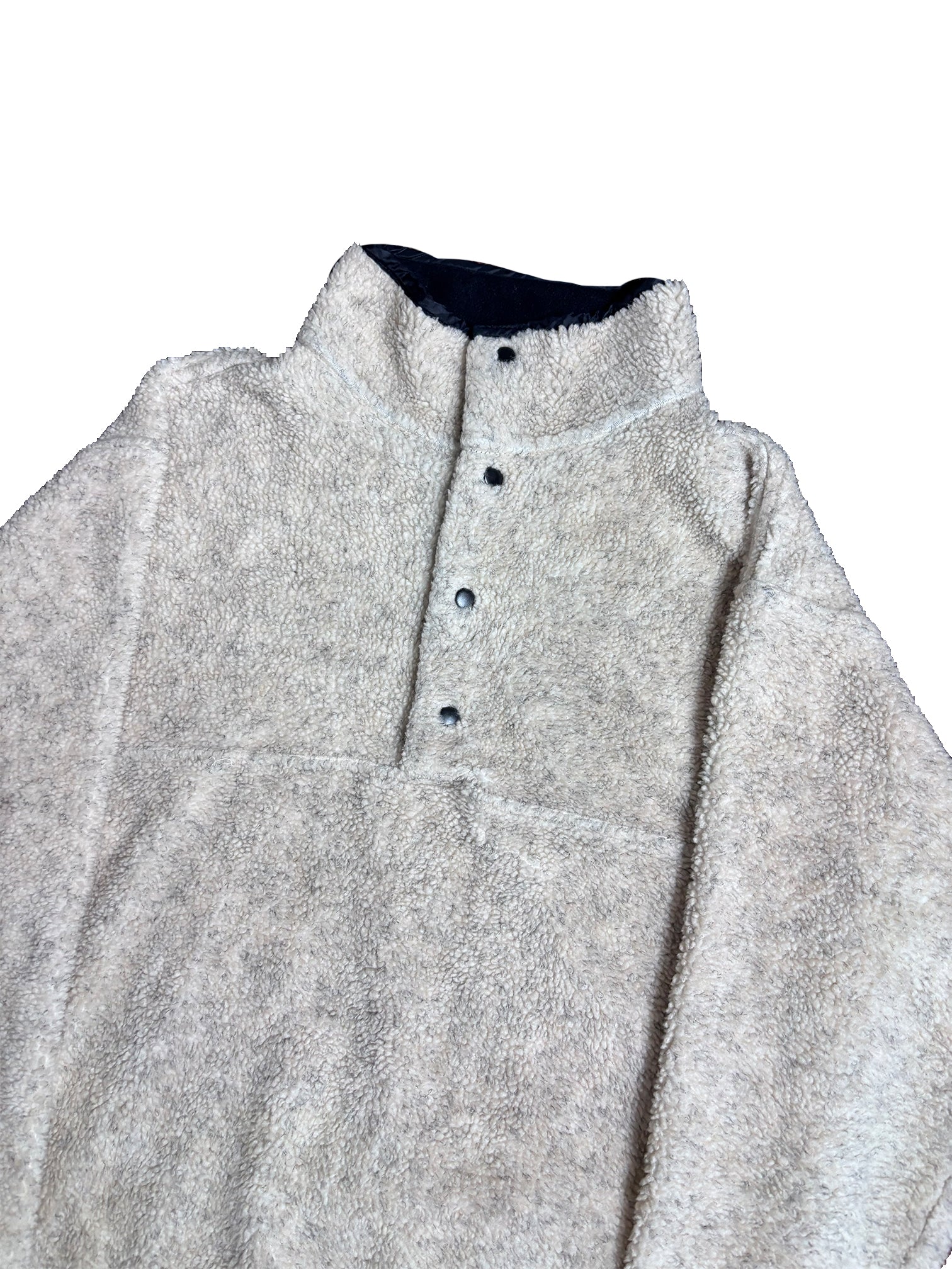 VINTAGE “O.U.T” WHITE BUTTON UP FLEECE SIZE MEDIUM